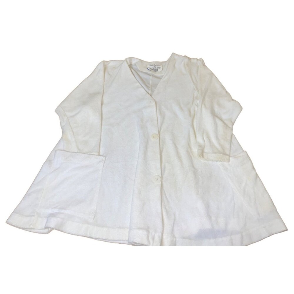 Leigh Karmitz For Periphery Womens White Button-Front Cardigan Jacket